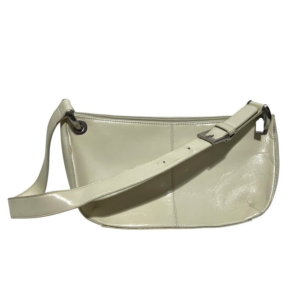 Hobo International Cream Leather Shoulder Bag With Blue Interior